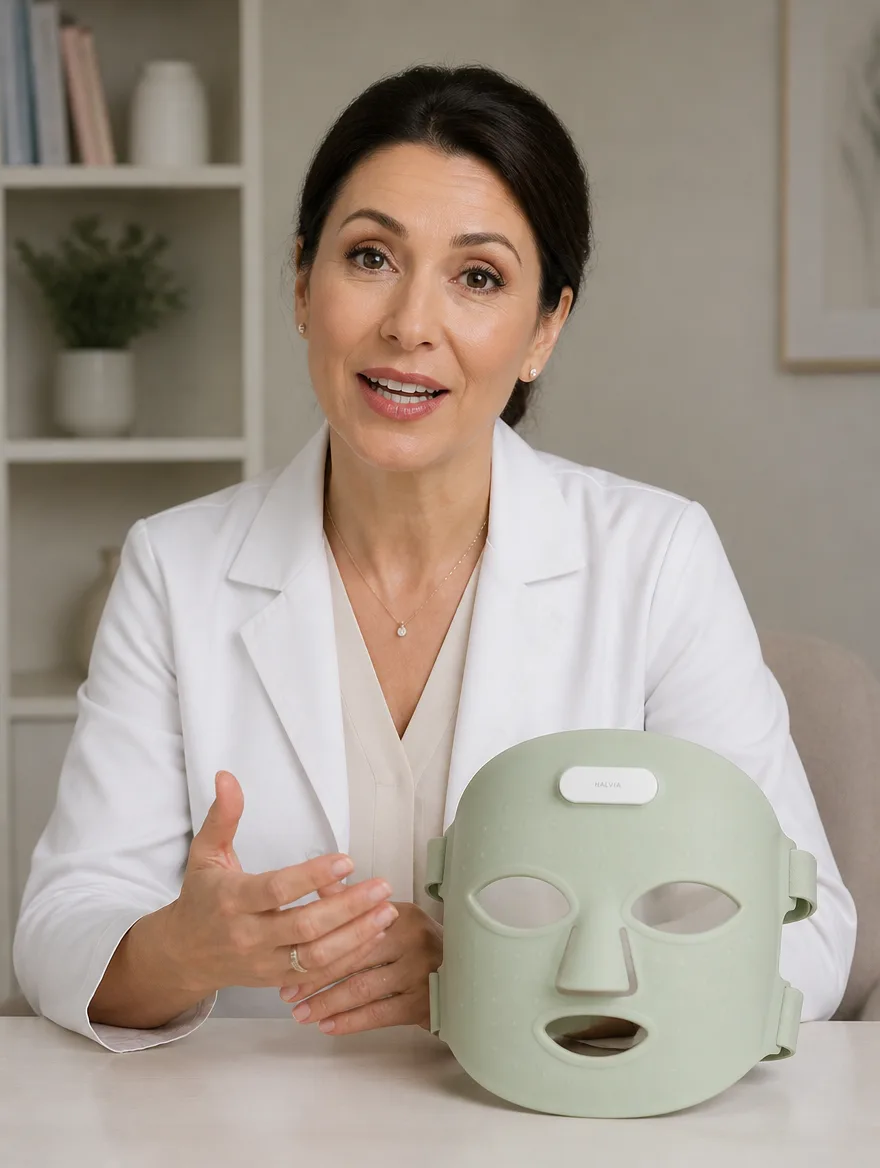 Dr. Elena Varga with the Lumen Mask