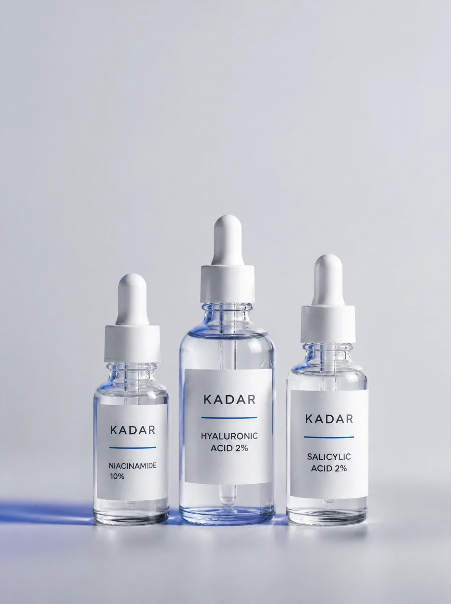Kadar Niacinamide serum on a clinical surface