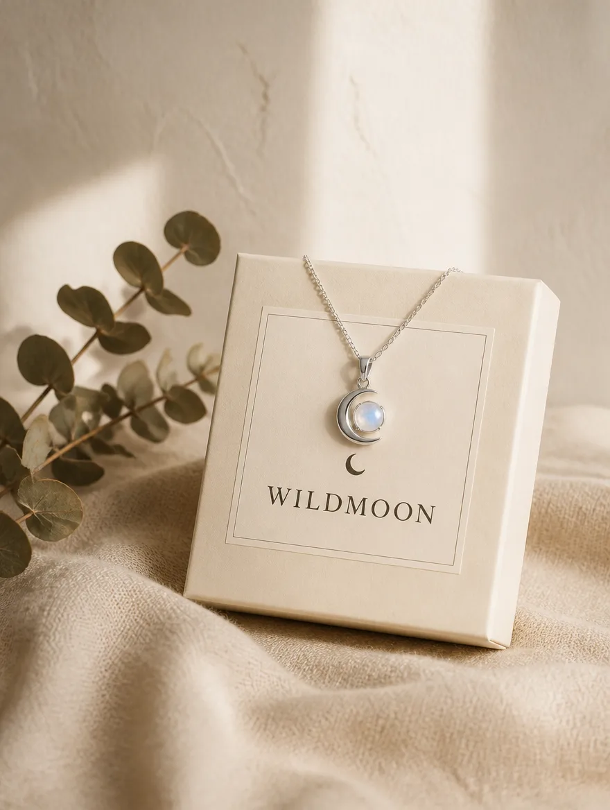 Crescent Moonstone Pendant