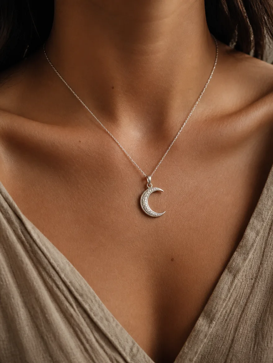 Crescent Moonstone Pendant, image 2