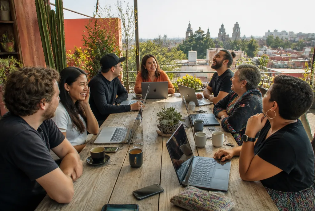 The Caracol team at a retreat in Mexico City