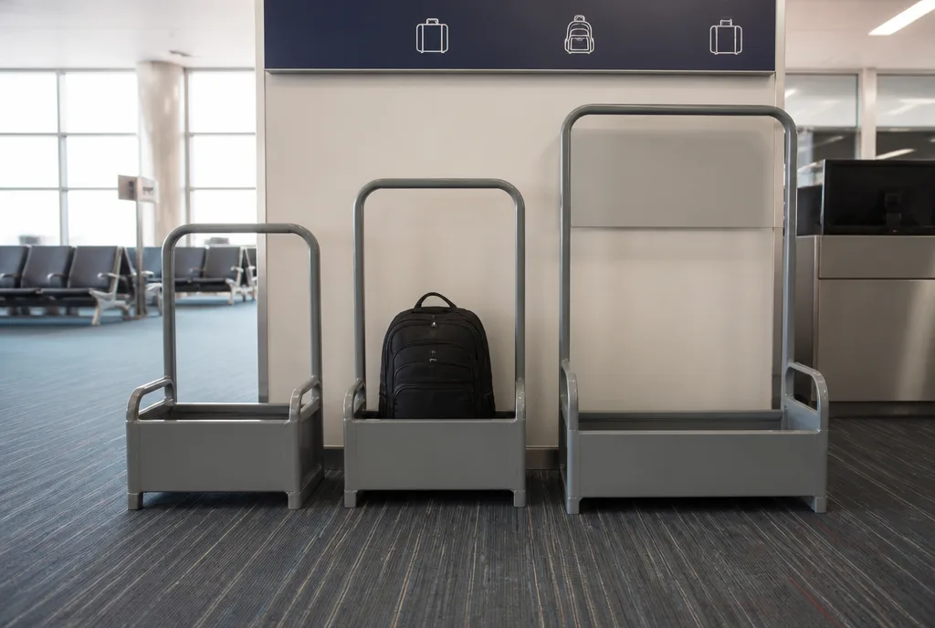 Personal item size limits by airline, October 2026