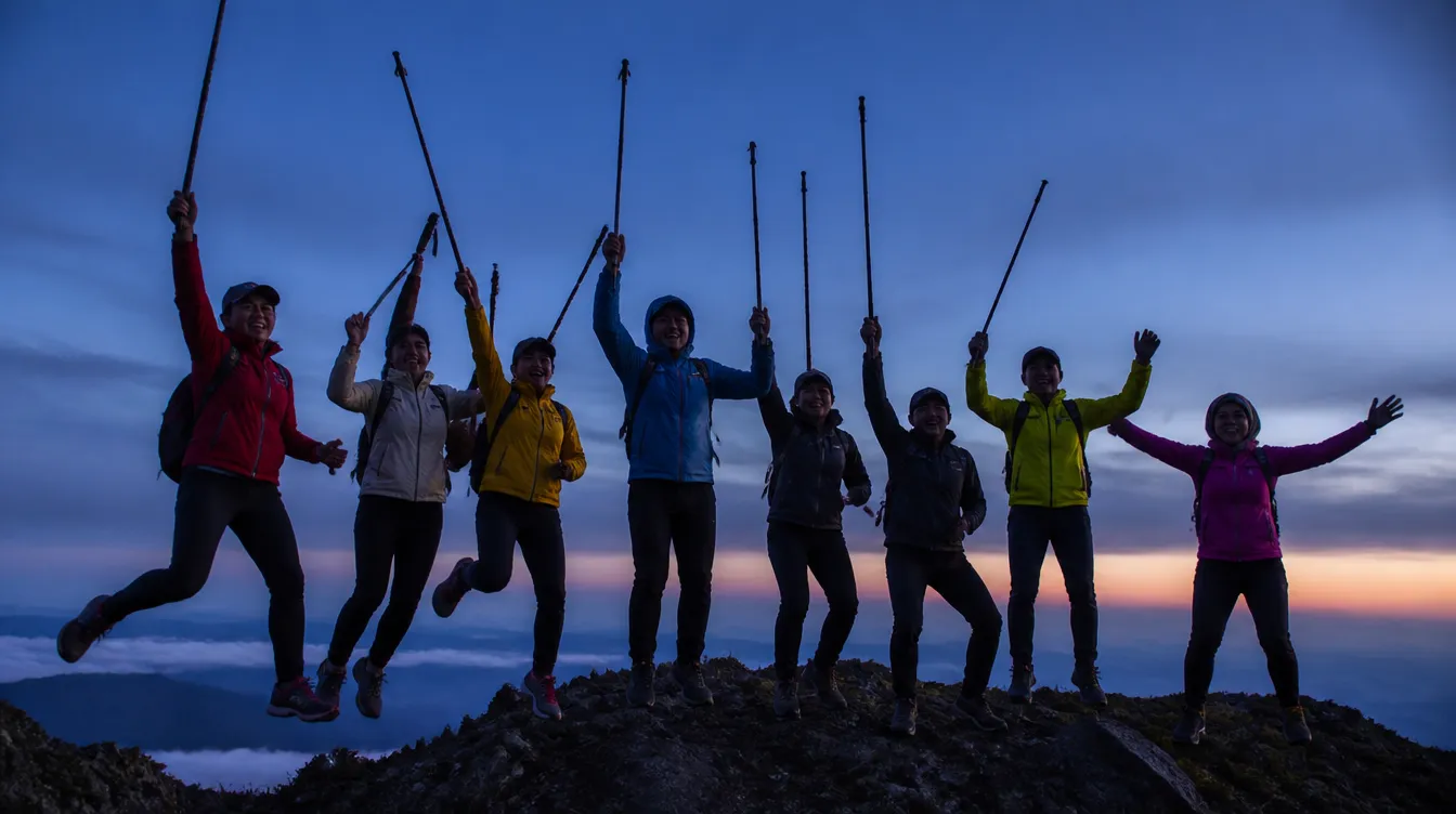 People hooked on mountains