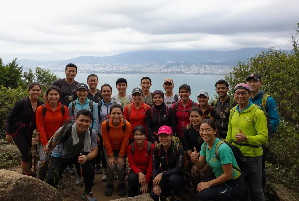 A community weekend hike in Penang