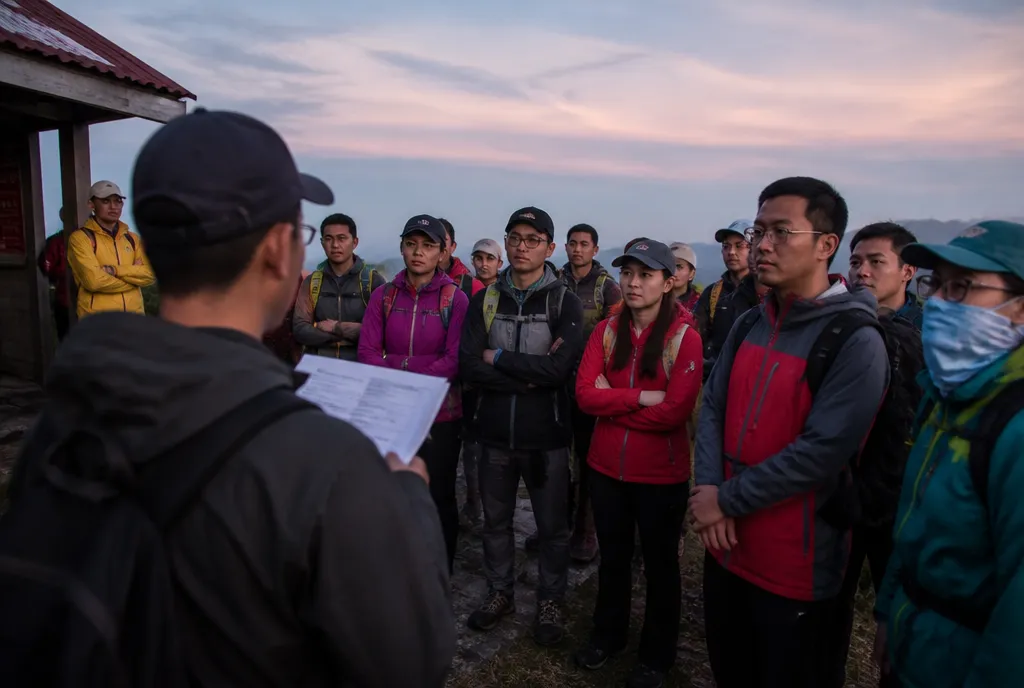 Giving the morning briefing