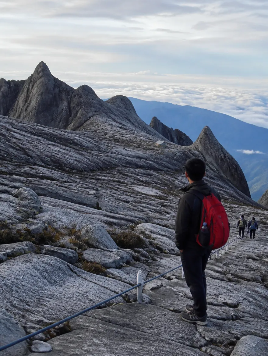 Kinabalu Multi-Peak Route on the trail