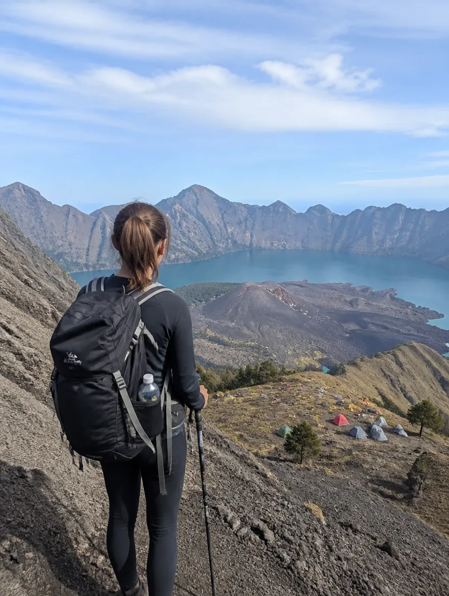 Mount Rinjani Summit, Lombok on the trail