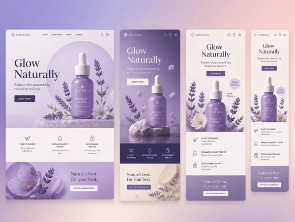 A set of advertisement creative variants shown side by side