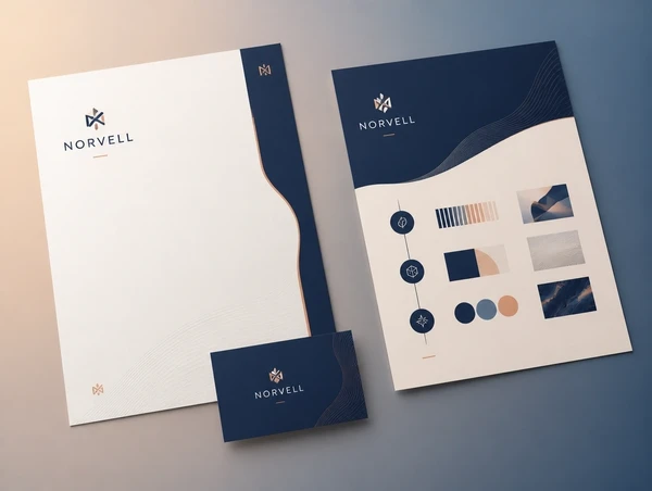 A printed document, a card and a profile page in the same identity