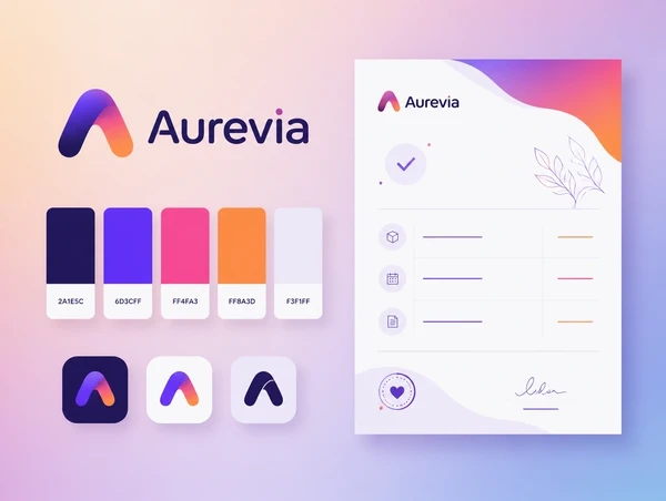 An identity board showing a logo, its colours and a customer confirmation