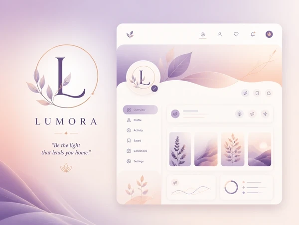 A logo with a matching quote and letter, and a profile page to match
