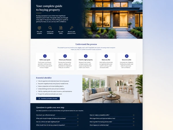 A main guide page surrounded by the smaller articles that link back to it
