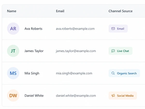 A quote request list tagged with its channel