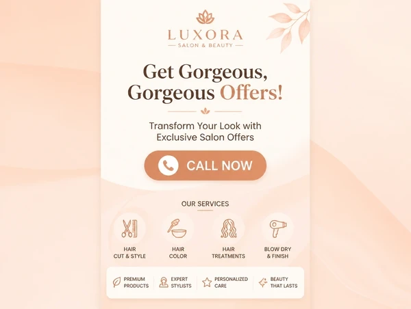 A mobile landing page with a call button under a headline matching the advert