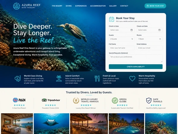 A landing page built for one campaign with a single booking form