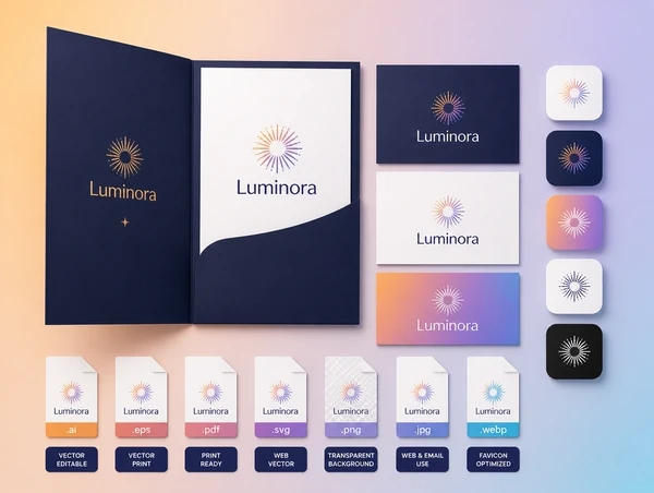 A handover folder of logo artwork in every format, named by use