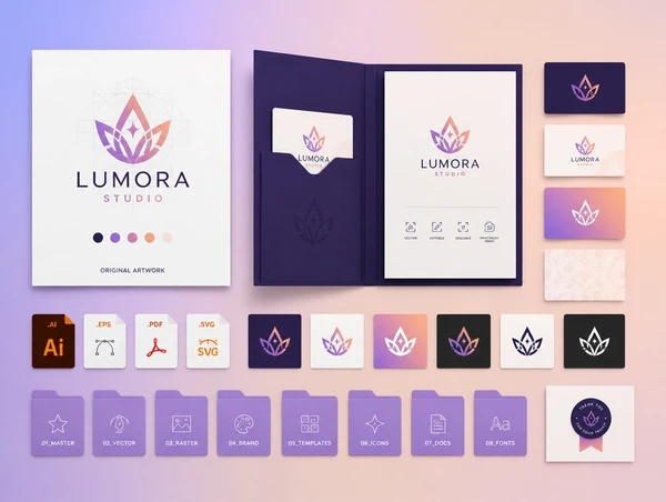 A logo handover showing original artwork and every working file