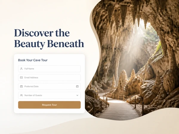 A travel operator landing page with one headline, one short form and no navigation menu