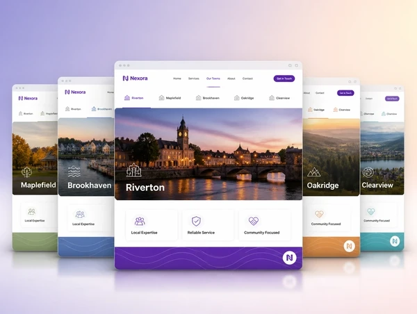 A website with a separate page written for each area served