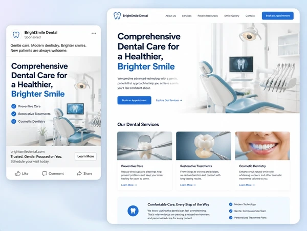 An advert beside the page it opens, the offer worded the same on both