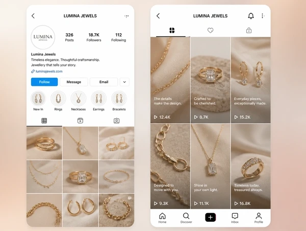Two social feeds side by side, each carrying content made for that platform