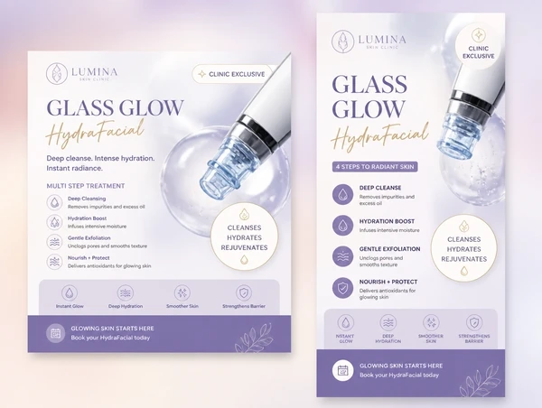 One clinic offer shown as an Instagram post and as a short vertical video
