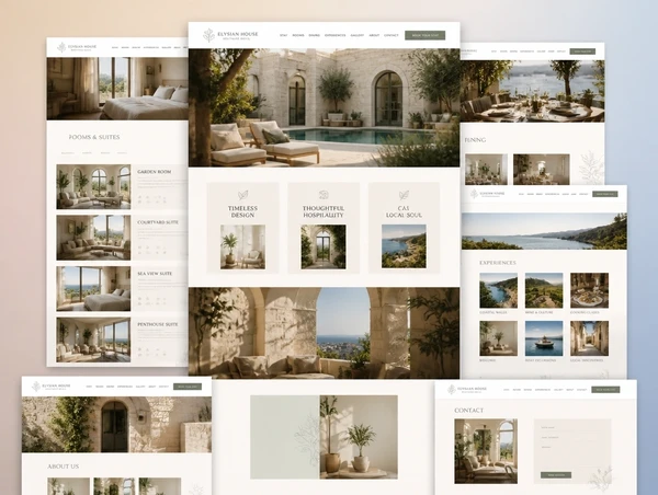 A boutique hotel website homepage rebuilt around its most visited pages