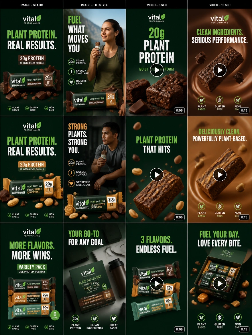 A set of advertisement creative variants for one campaign