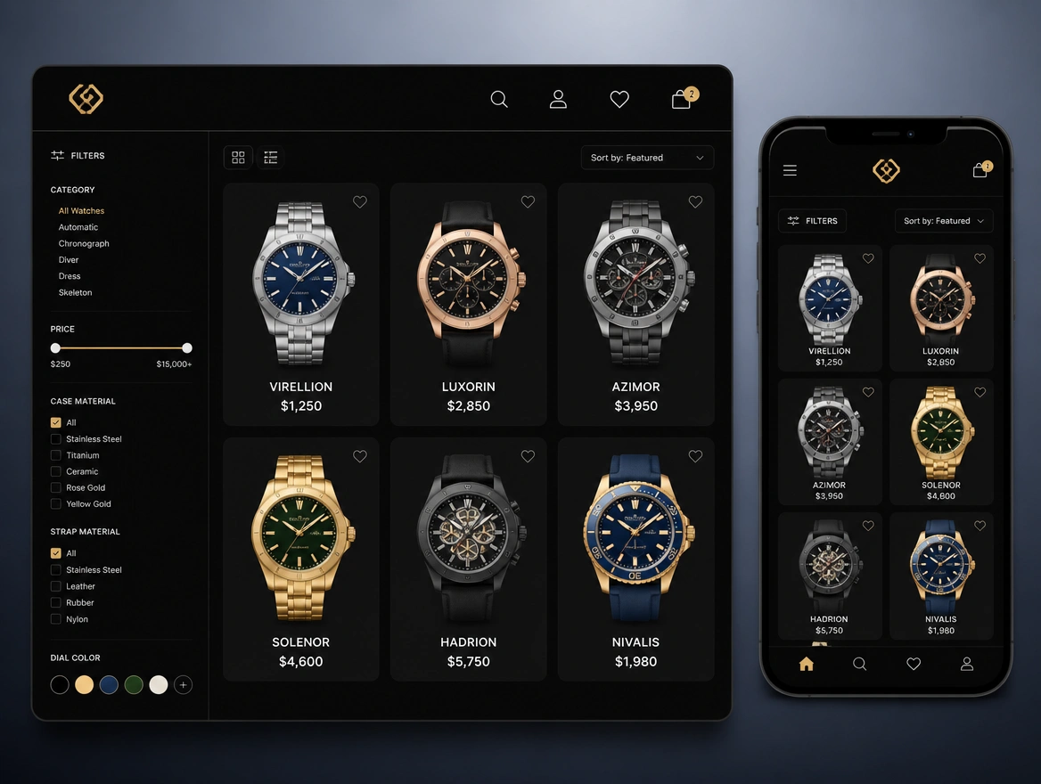 Website mockup showing shopping campaigns