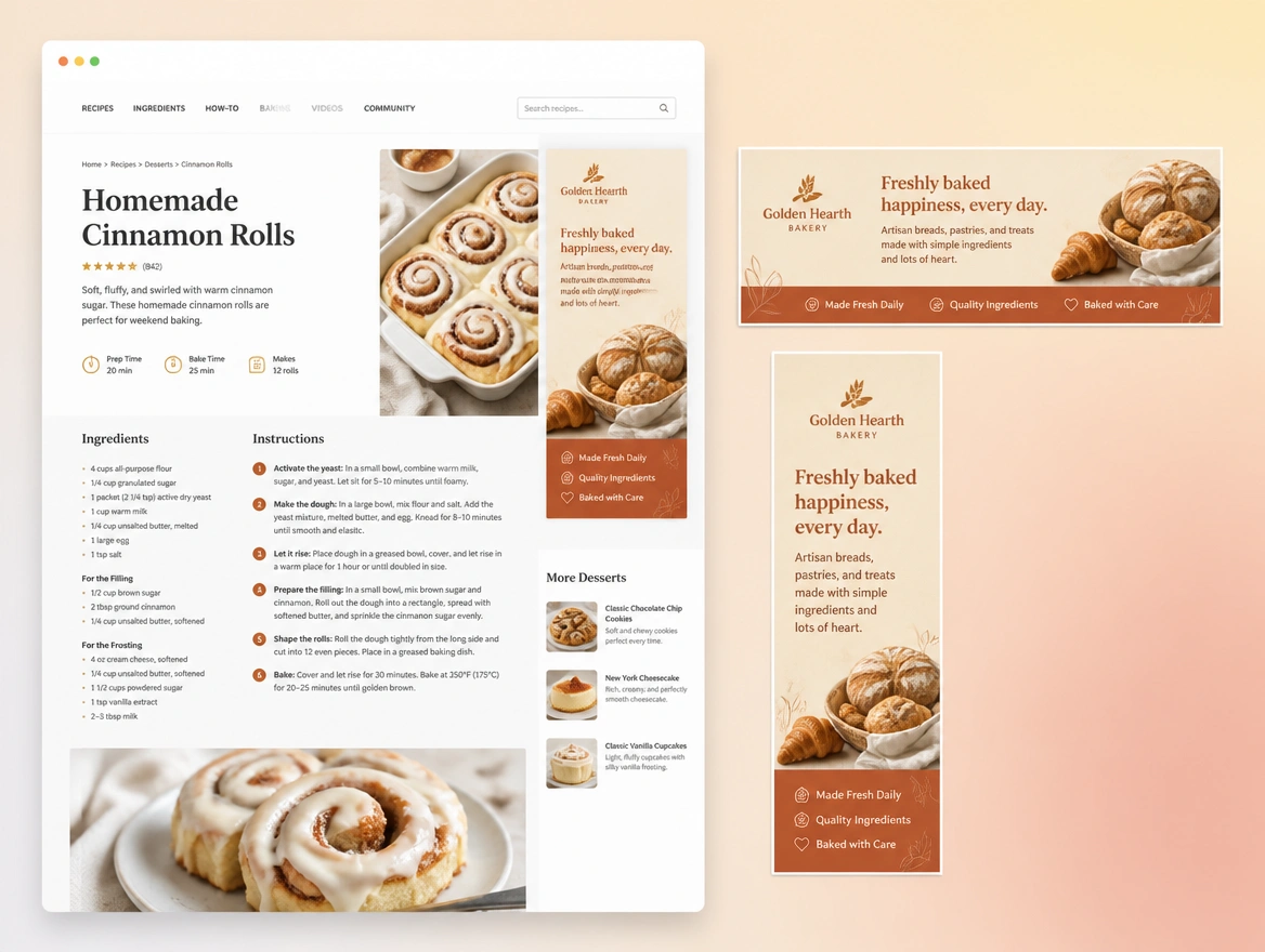 Website mockup showing remarketing