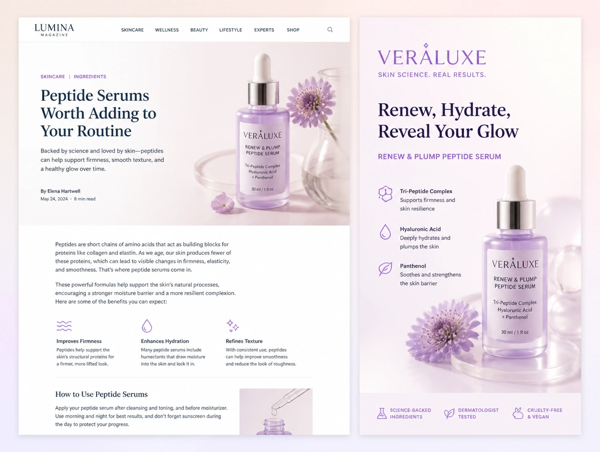 Website mockup showing remarketing