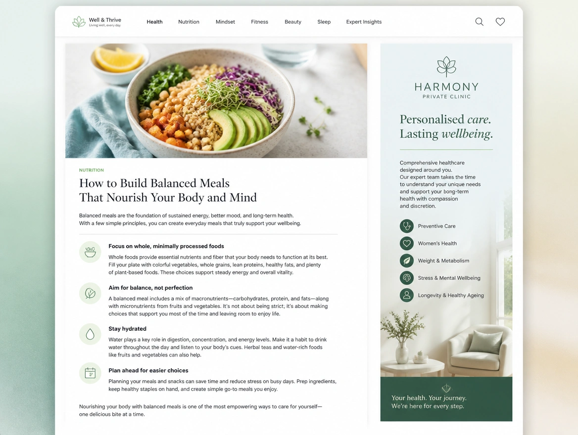 Website mockup showing remarketing