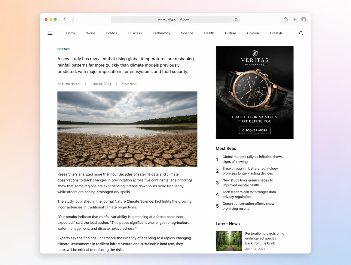 Website mockup showing remarketing