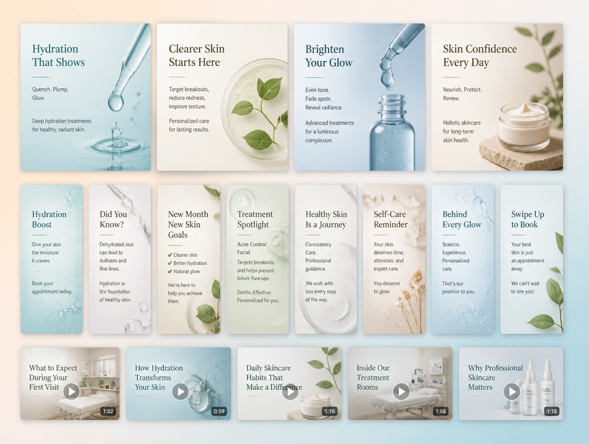 Website mockup showing creative production