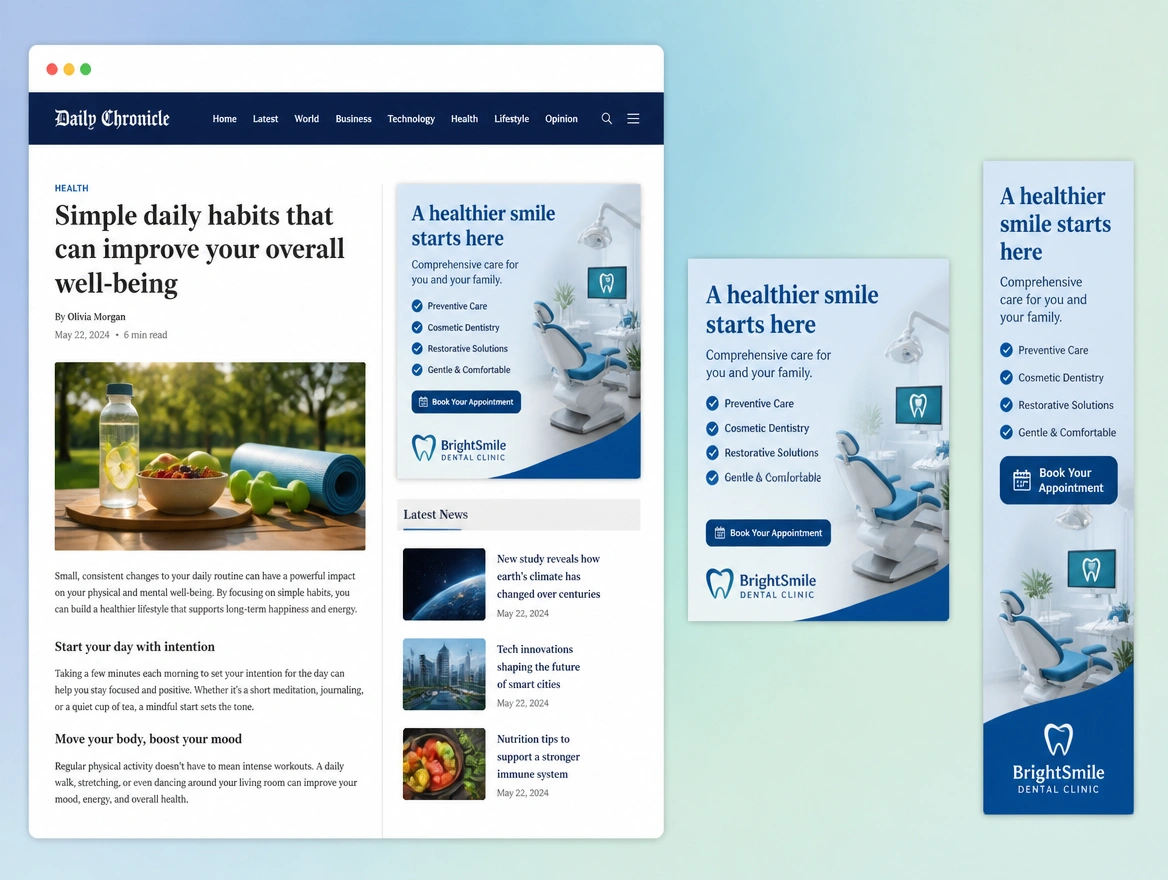 Website mockup showing remarketing
