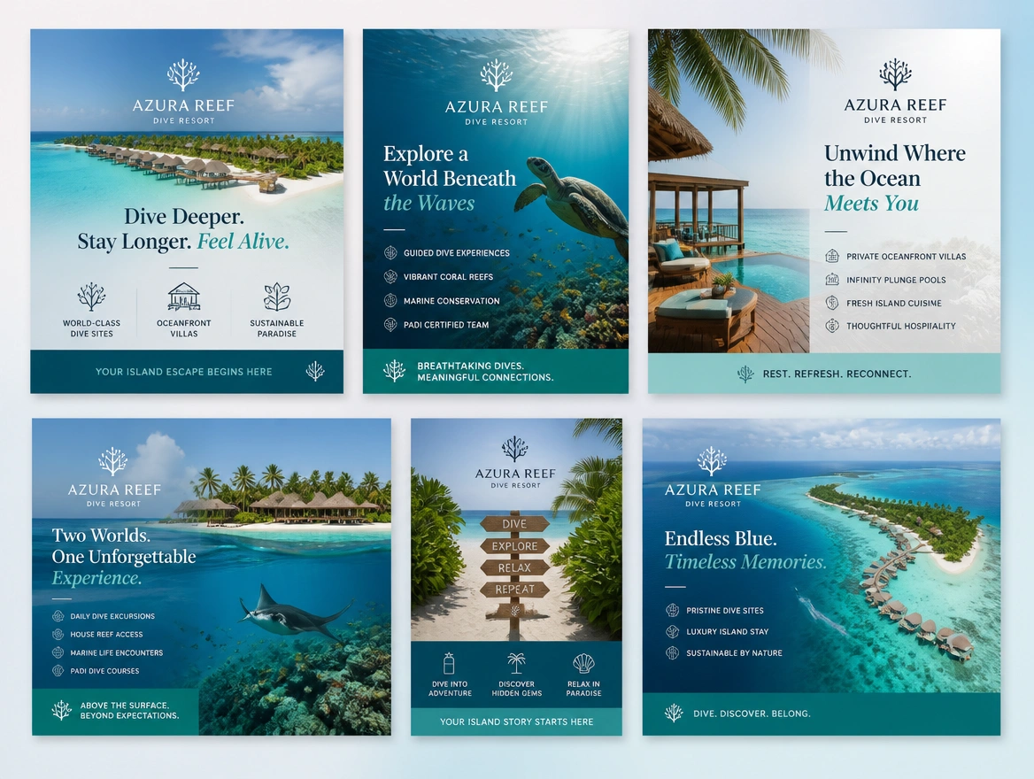 Website mockup showing creative production