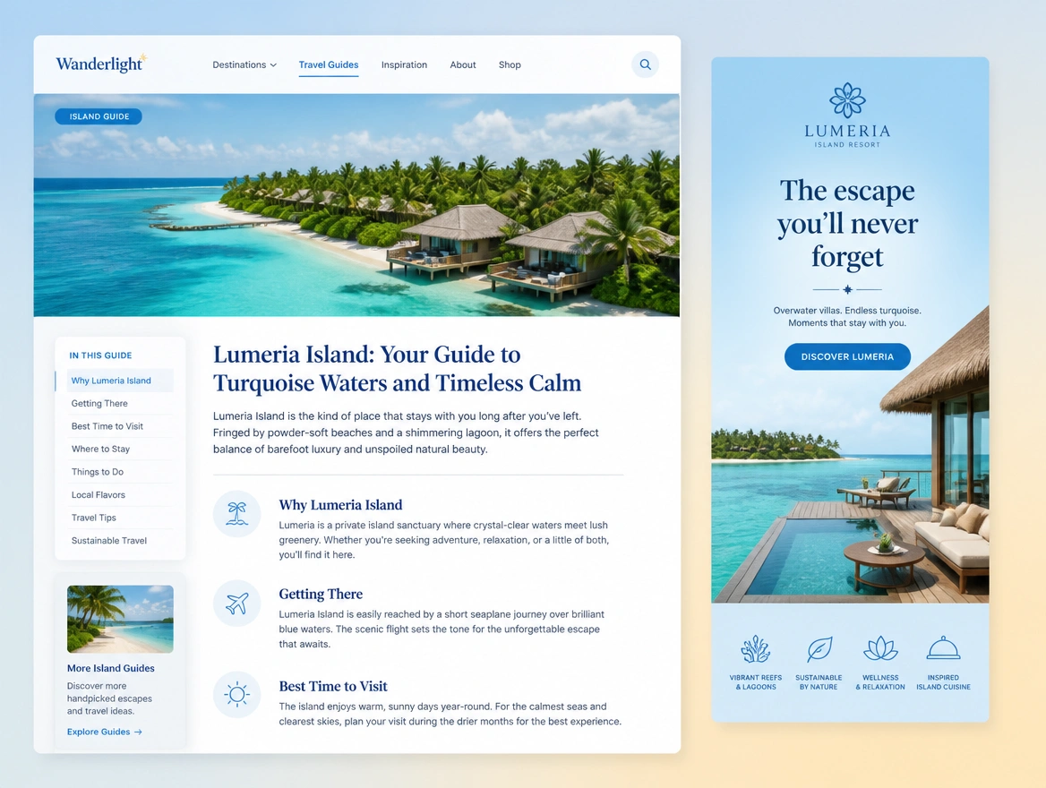 Website mockup showing remarketing