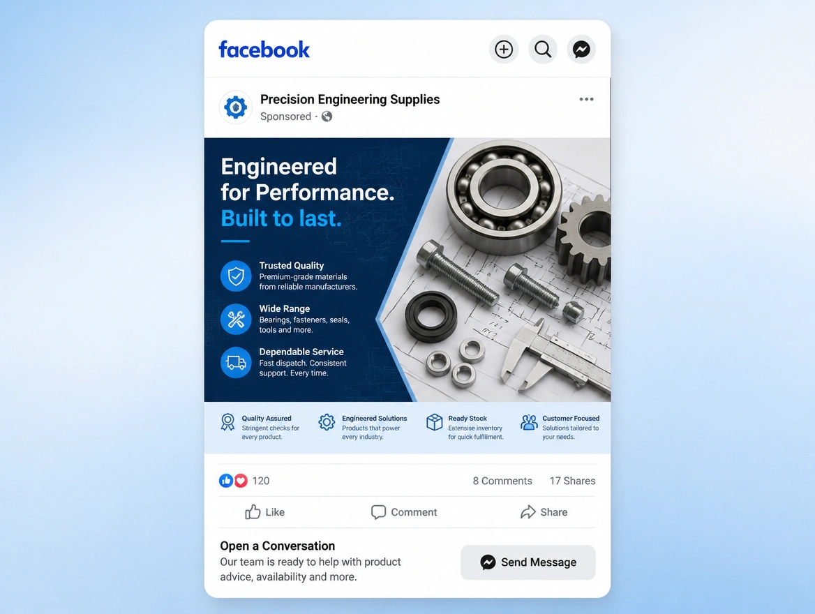 Website mockup showing social advertising