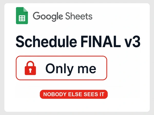 Kinetica Pilates keeps Schedule FINAL v3 in a Google Sheet shared only with its owner.