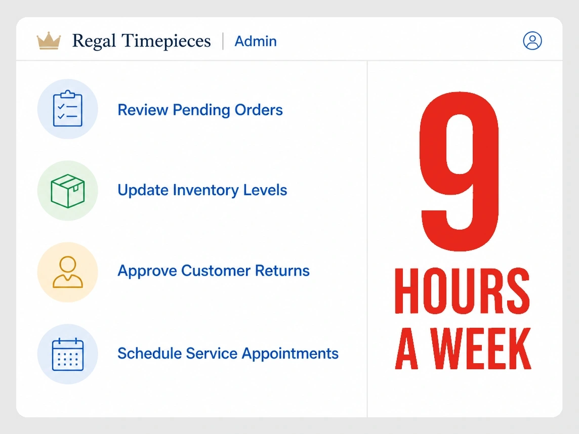 Four routine admin tasks a watch retailer repeats, costing nine hours a week