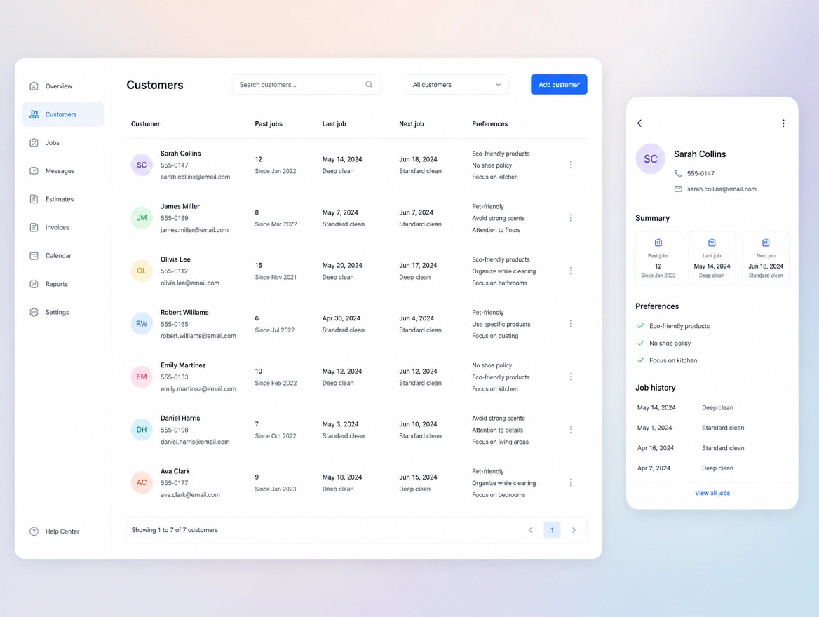 Website mockup showing crm and pipeline flows