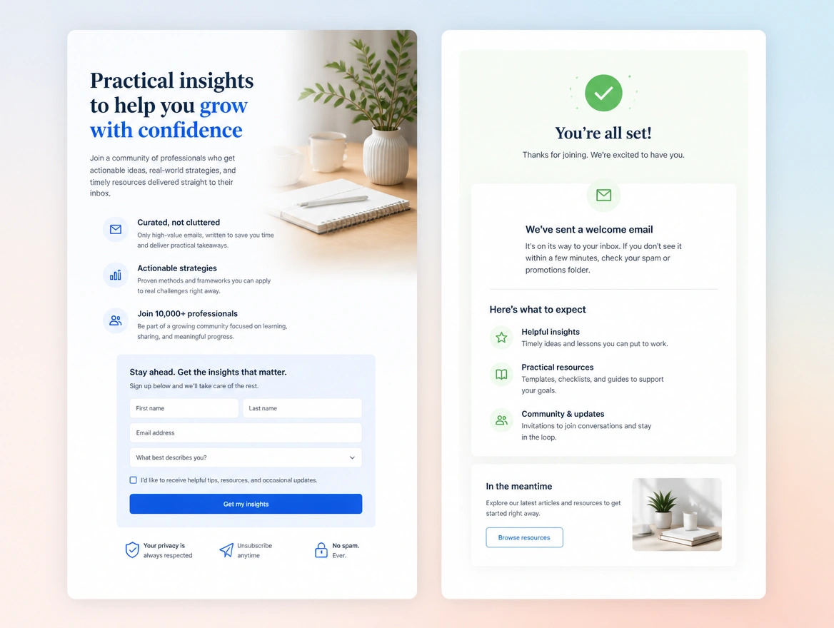 Website mockup showing instant lead response