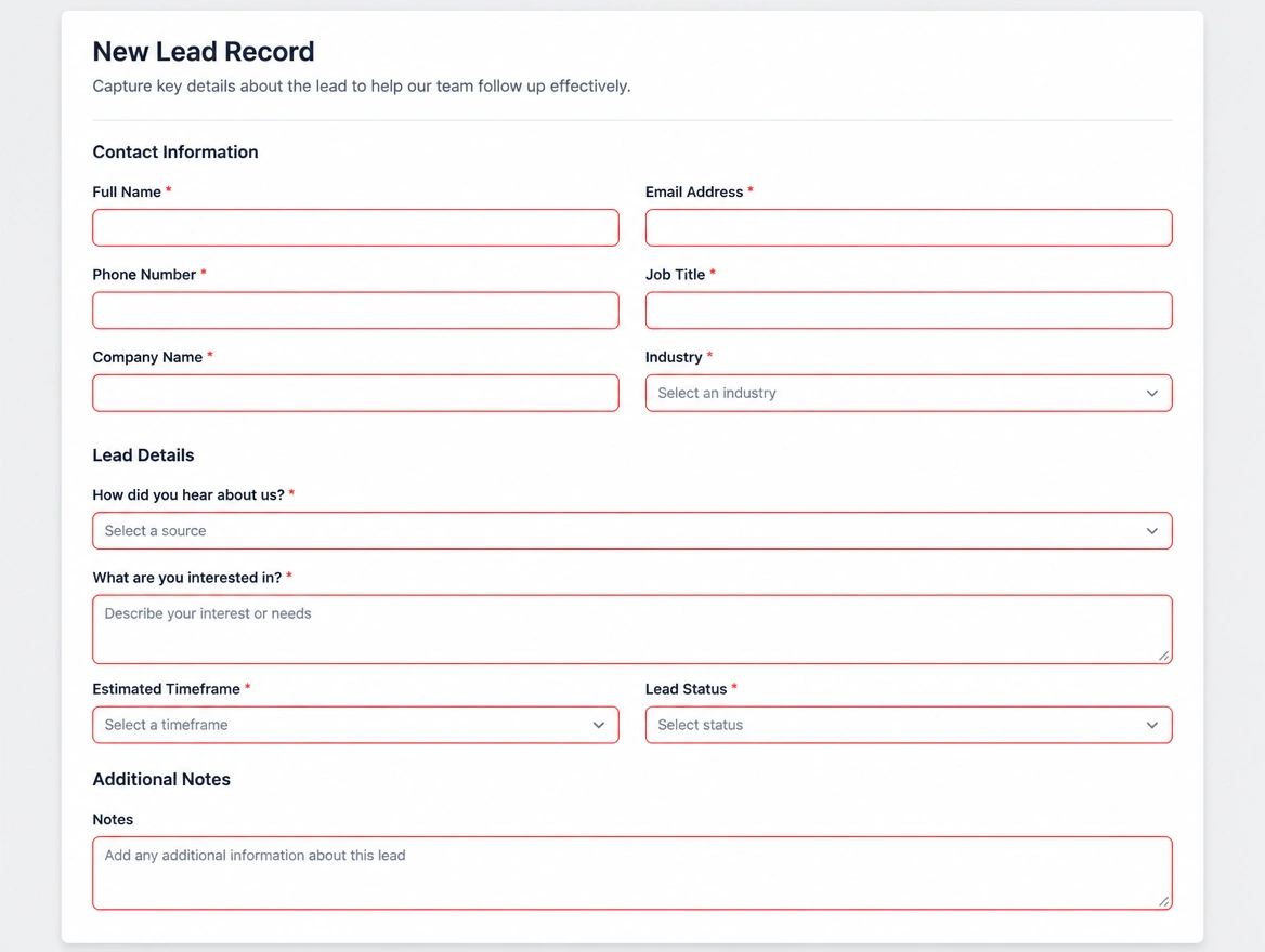 New leads sitting with no qualifying answers recorded against them
