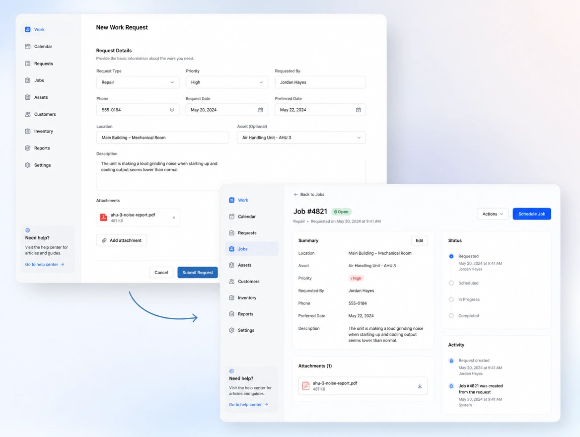 Website mockup showing instant lead response