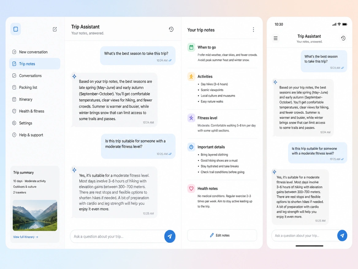 Website mockup showing ai chat assistant