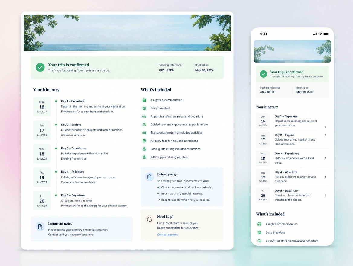 Website mockup showing quote and invoice flows