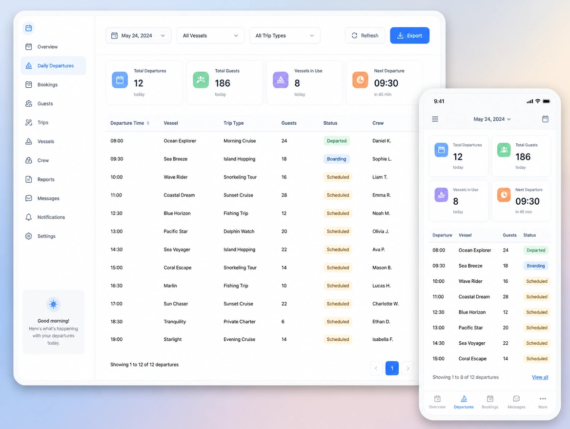 Website mockup showing reporting that runs itself