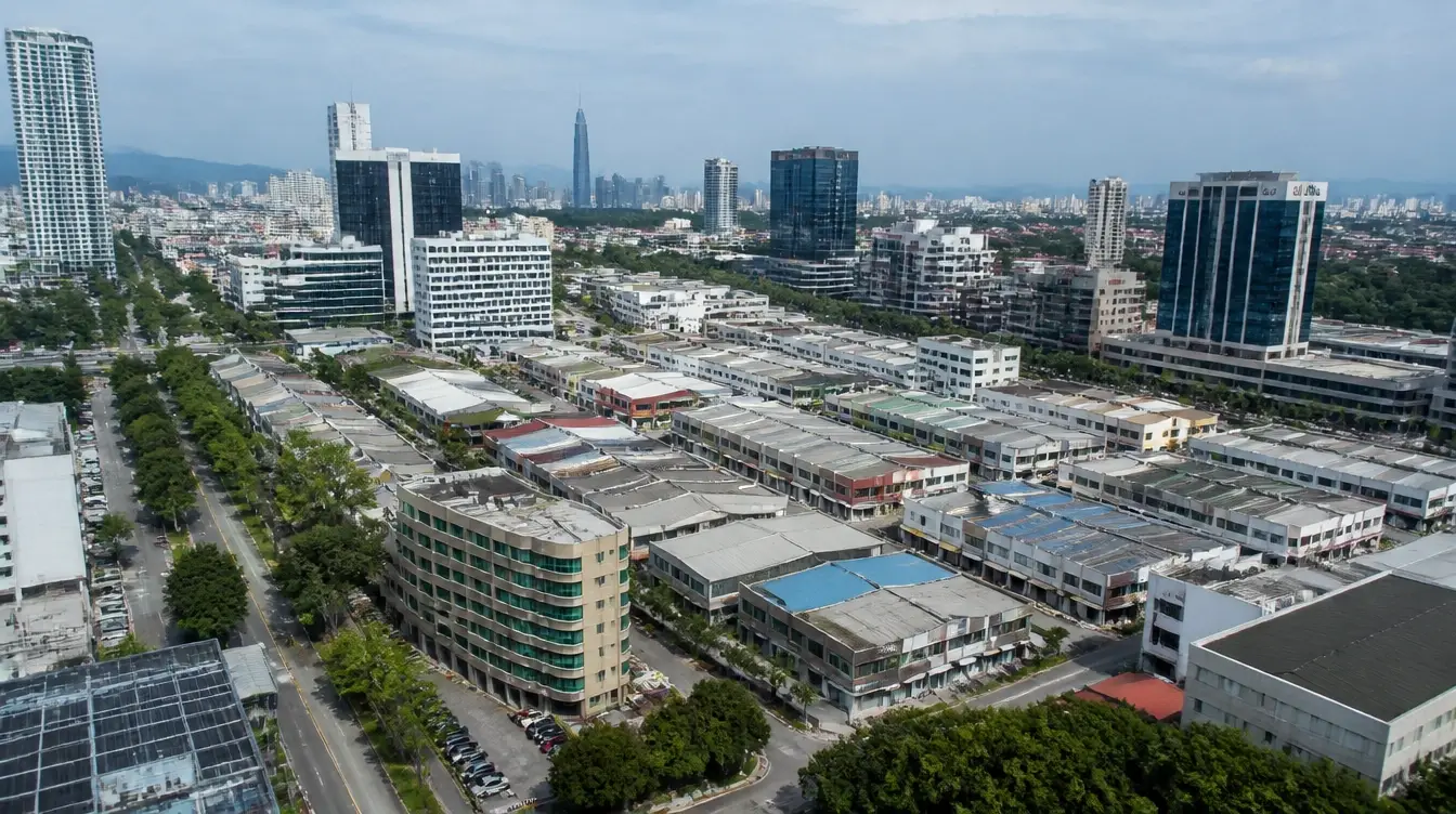 An overview of Section 13 in Petaling Jaya, converted industrial blocks and new office towers