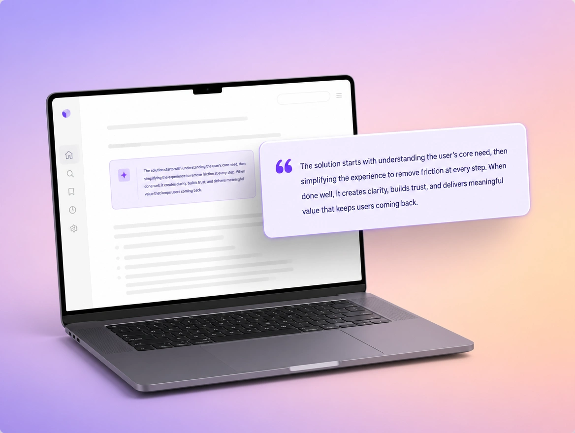 Website mockup showing answer-first rewrites