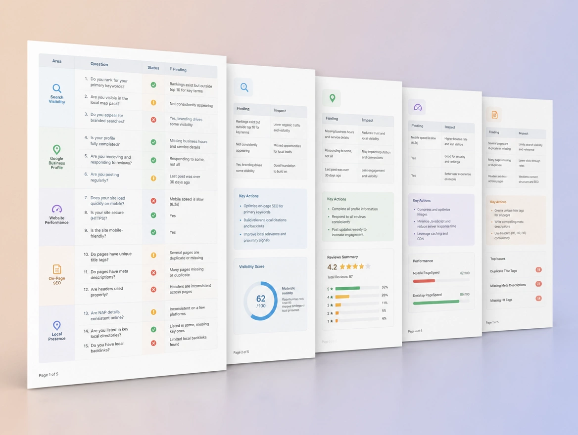 Website mockup showing ai visibility audit
